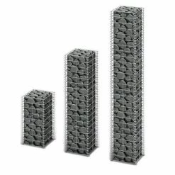 VidaXL 3 gabions en fil galvanisé