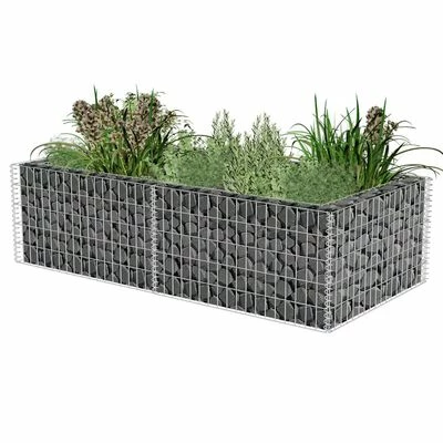 VidaXL Jardinière à gabion Acier galvanisé 180 x 90 x 50 cm – Image 2