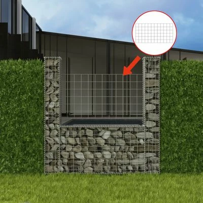 VidaXL Panier de gabion en forme de U Acier galvanisé 160x20x150 cm – Image 2