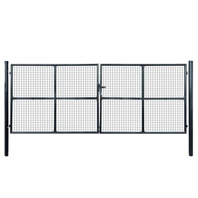 VidaXL Portail en maille de jardin Acier galvanisé 400 x 150 cm Gris