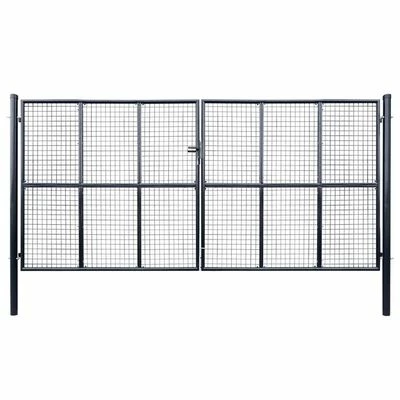 VidaXL Portail en maille de jardin Acier galvanisé 400 x 175 cm Gris