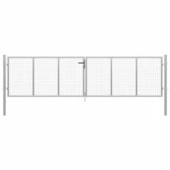 VidaXL Porte de jardin Acier galvanisé 415x150 cm Argenté