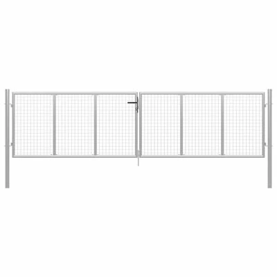 VidaXL Porte de jardin Acier galvanisé 415x150 cm Argenté