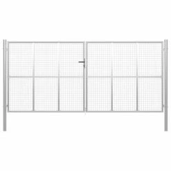 VidaXL Porte de jardin Acier galvanisé 415x250 cm Argenté