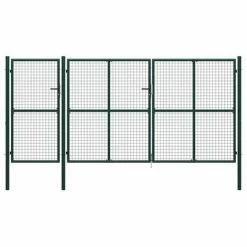VidaXL Portail de jardin Acier 400 x 200 cm Vert