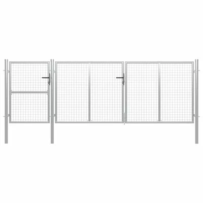 VidaXL Portail de jardin Acier 400 x 125 cm Argenté