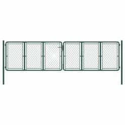 VidaXL Portail de jardin Acier 400 x 125 cm Vert