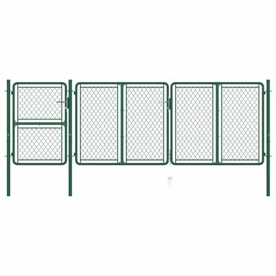 VidaXL Portail de jardin Acier 125x395 cm Vert