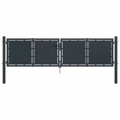 VidaXL Portail de jardin Acier 300 x 75 cm Anthracite