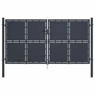 VidaXL Portail de jardin Acier 300 x 200 cm Anthracite