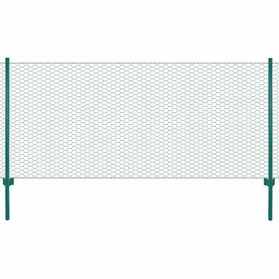 VidaXL Clôture en grillage métallique avec poteaux Acier 25x1 m Vert