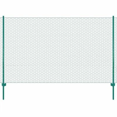 VidaXL Clôture en grillage métallique avec poteaux Acier 25x2 m Vert