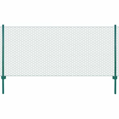 VidaXL Clôture en grillage métallique avec poteaux Acier 25x0,5 m Vert