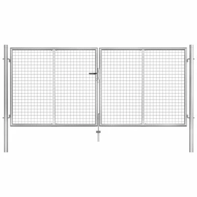 VidaXL Porte de jardin Acier galvanisé 306x175 cm Argenté