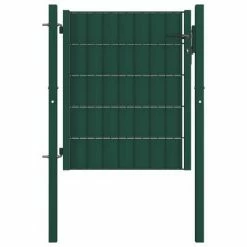 VidaXL Portail de clôture PVC et acier 100x81 cm Vert