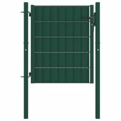 VidaXL Portail de clôture PVC et acier 100x101 cm Vert