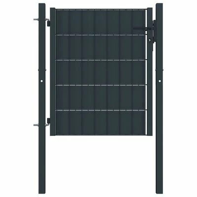 VidaXL Portail de clôture PVC et acier 100x81 cm Anthracite