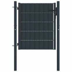 VidaXL Portail de clôture PVC et acier 100x101 cm Anthracite