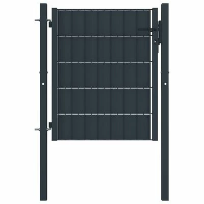 VidaXL Portail de clôture PVC et acier 100x101 cm Anthracite