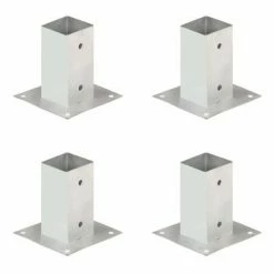 VidaXL Ancres de poteau 4 pcs Métal galvanisé 71 mm