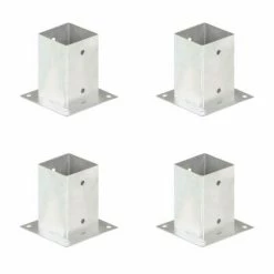 VidaXL Ancres de poteau 4 pcs Métal galvanisé 91 mm