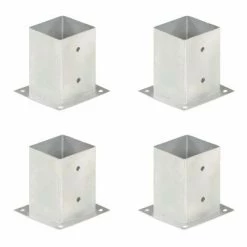 VidaXL Ancres de poteau 4 pcs Métal galvanisé 101 mm
