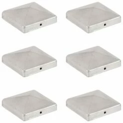 VidaXL Bouchons de poteau de clôture 6 pcs Métal galvanisé 101x101 mm