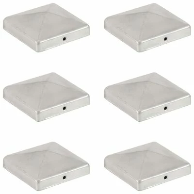VidaXL Bouchons de poteau de clôture 6 pcs Métal galvanisé 101x101 mm