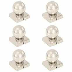 VidaXL Bouchons de poteau 6 pcs Globe final Acier inoxydable 101x101mm