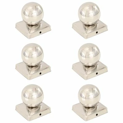 VidaXL Bouchons de poteau 6 pcs Globe final Acier inoxydable 101x101mm