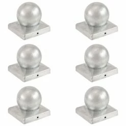 VidaXL Bouchons de poteau 6 pcs Globe final Métal galvanisé 101x101 mm