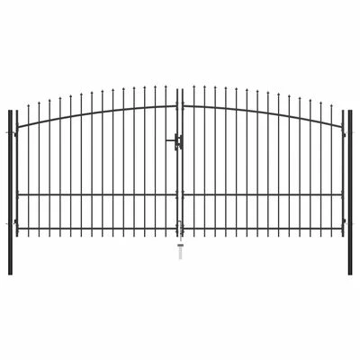 VidaXL Double portail avec haut sous forme de lance 400 x 225 cm