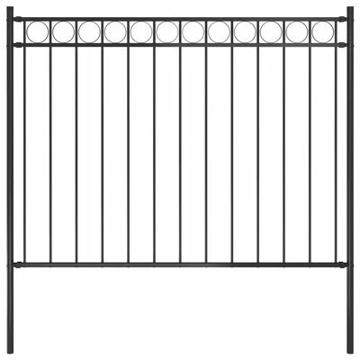 VidaXL Clôture de jardin Acier 1,7x1,2 m Noir