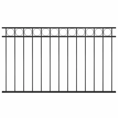 VidaXL Panneau de clôture Acier 1,7x0,8 m Noir