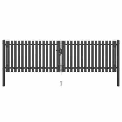 VidaXL Portail de clôture de jardin Acier 4x1,25 m Anthracite