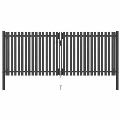 VidaXL Portail de clôture de jardin Acier 4x1,7 m Anthracite