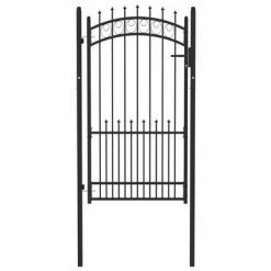 VidaXL Portail de clôture avec pointes Acier 100x175 cm Noir