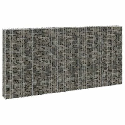 VidaXL Mur en gabion avec couvercles Acier galvanisé 300x30x150 cm – Image 2