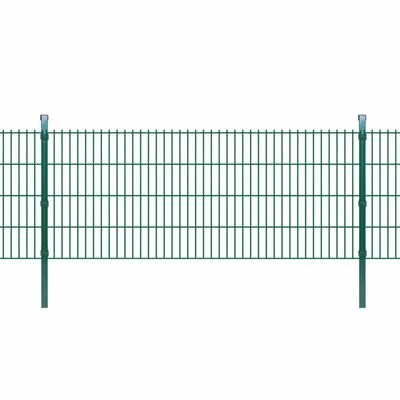 VidaXL Panneau de clôture 2D de jardin avec poteaux 2008x830mm 2m Vert