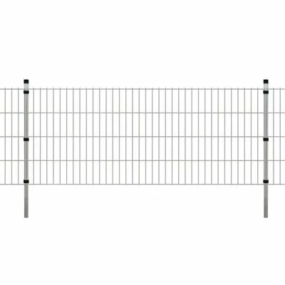 VidaXL Panneau de clôture 2D de jardin + poteaux 2008x830mm 2m Argenté