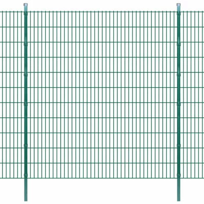 VidaXL Panneau de clôture 2D jardin avec poteaux 2008x2230mm 2m Vert