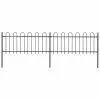 VidaXL Clôture de jardin avec dessus en cerceau Acier 3,4 x 0,8 m Noir