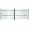 VidaXL Panneau de clôture avec poteaux Fer 3,4 x 1,2 m Vert