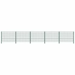 VidaXL Panneau de clôture avec poteaux Fer 8,5 x 1,2 m Vert