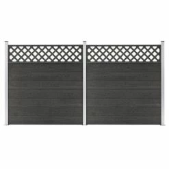 VidaXL Ensemble de clôture WPC 2 Carré 353x185 cm Gris