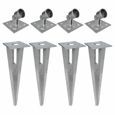 VidaXL Piquets de poteau d'appui 4 pcs Acier