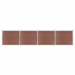 VidaXL Ensemble de panneau de clôture WPC 699x146 cm Marron