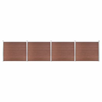 VidaXL Ensemble de panneau de clôture WPC 699x146 cm Marron