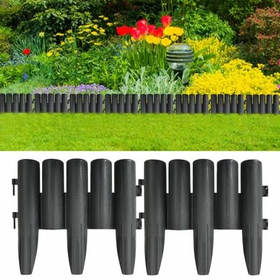 VidaXL Bordures de pelouse 36 pcs Anthracite 10 m PP – Image 2