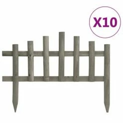 VidaXL Bordure de jardin 10 pcs Bois de sapin 4,4 m